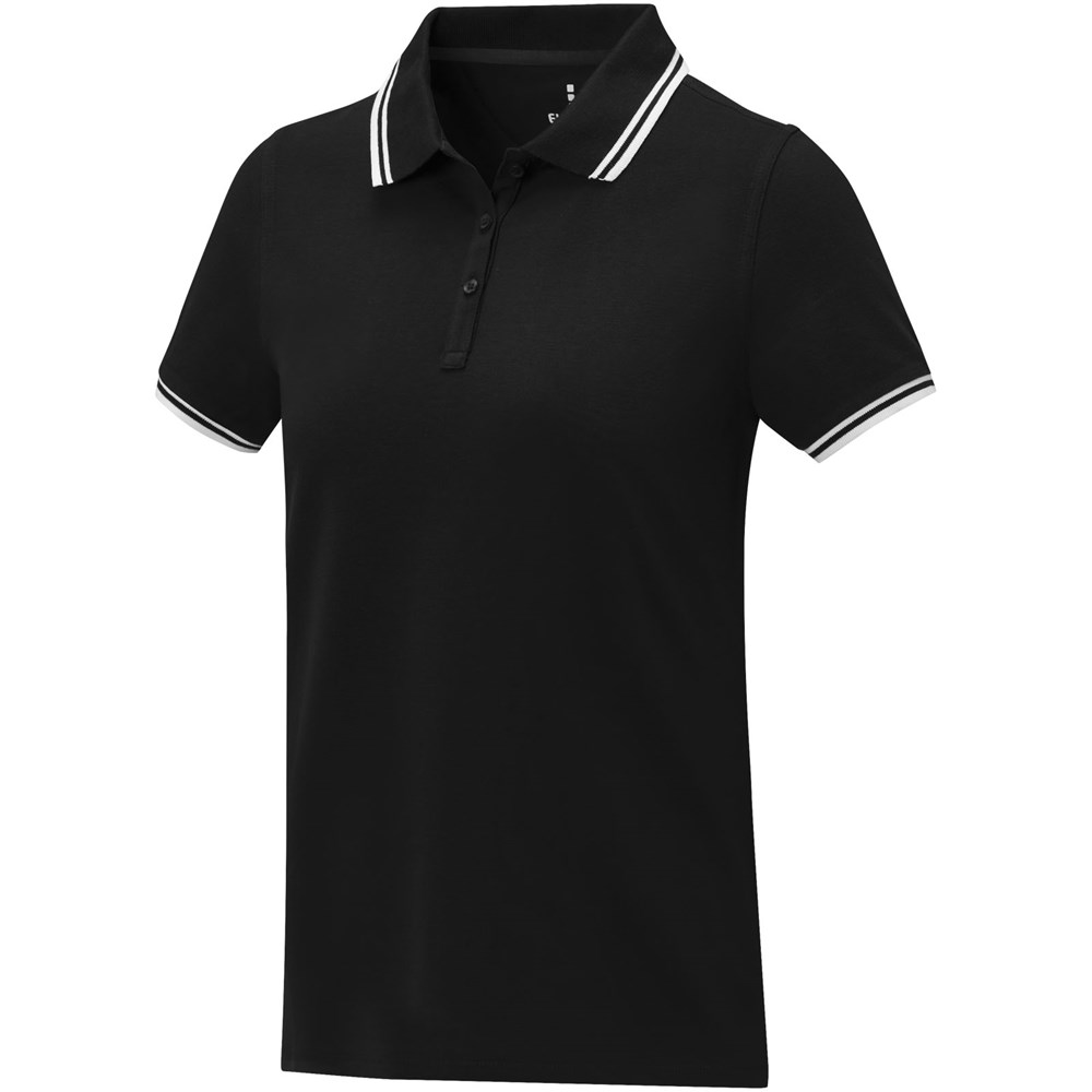 Amarago Polo mit abgesetztem Rand für Damen - schwarz