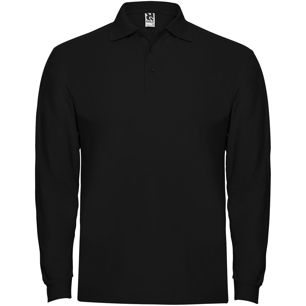 Estrella Langarm Poloshirt für Herren - schwarz