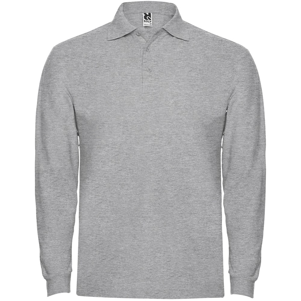 Estrella Langarm Poloshirt für Herren - Marl Grey
