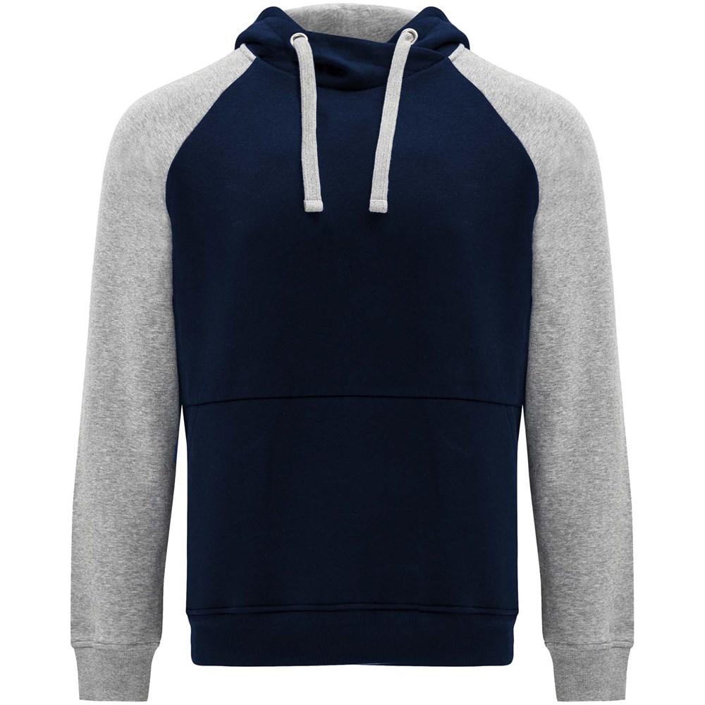 Badet zweifarbiger Kapuzenpullover Unisex - Navy Blue, heather grau