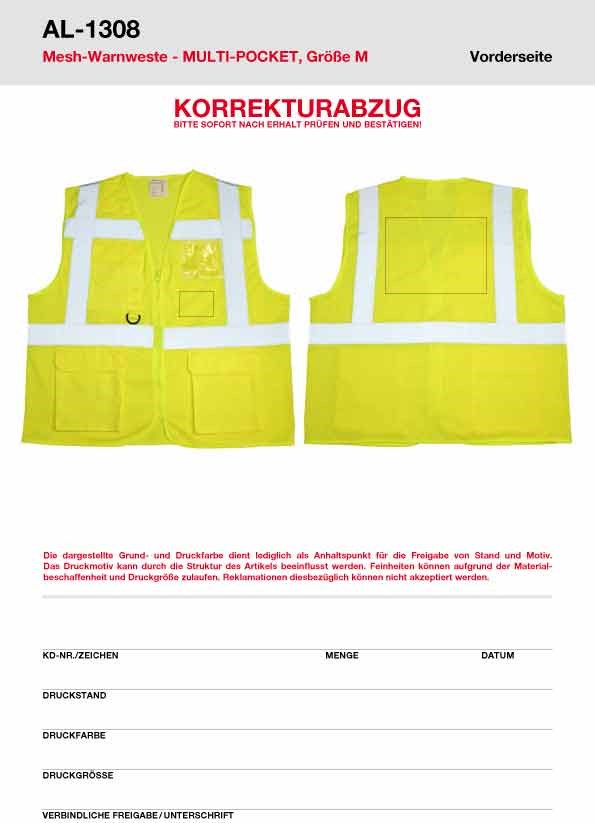 Allflash Warnweste MULTI-POCKET Gr. M