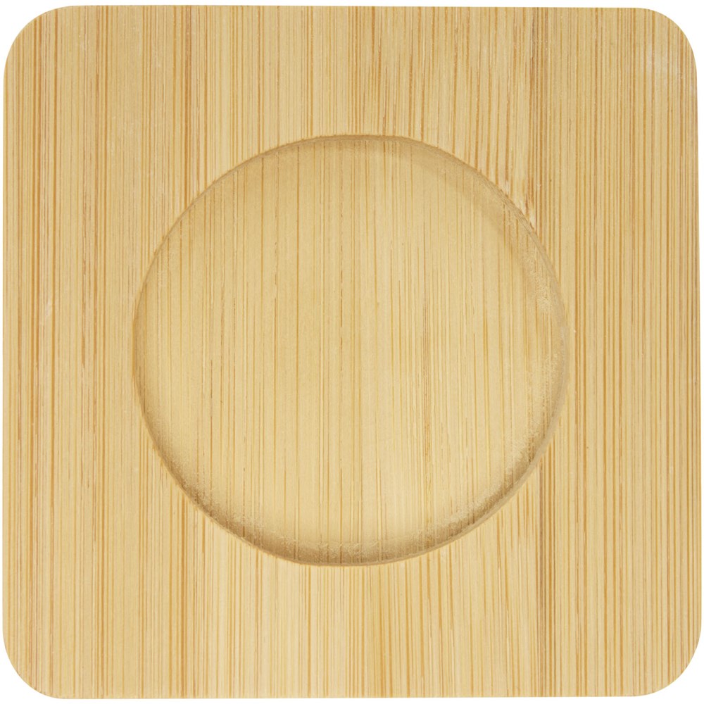 Manti 2-teiliger 100 ml doppelwandiger Glasbecher mit Bambusuntersetzer 