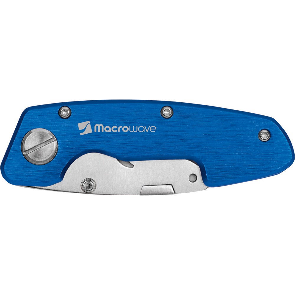 Trapezklingen-Klappmesser "Piranha blau"