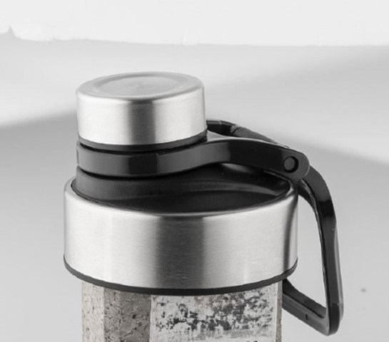 Metmaxx® Trinkaufsatz "GRG-ClickDrink"  silber/schwarz