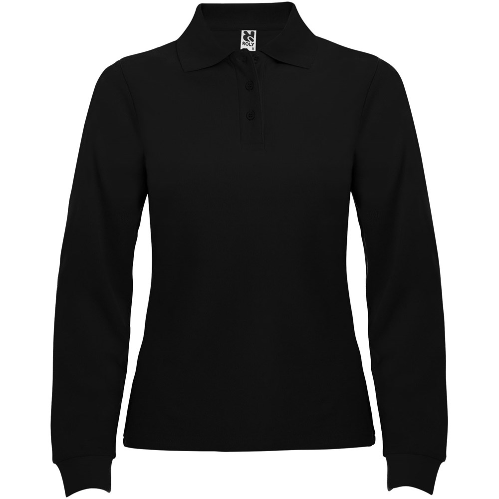 Estrella Langarm Poloshirt für Damen - schwarz